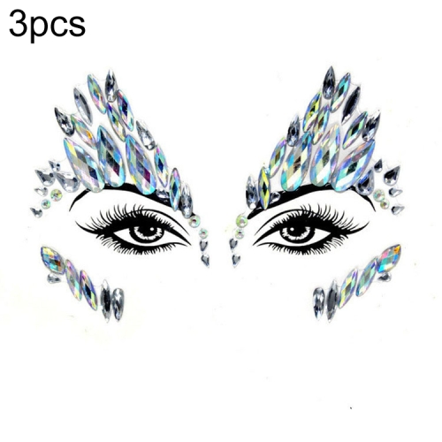 

3 PCS Forehead Green Masquerade Makeup Acrylic Face Sticker, Style:YT-30