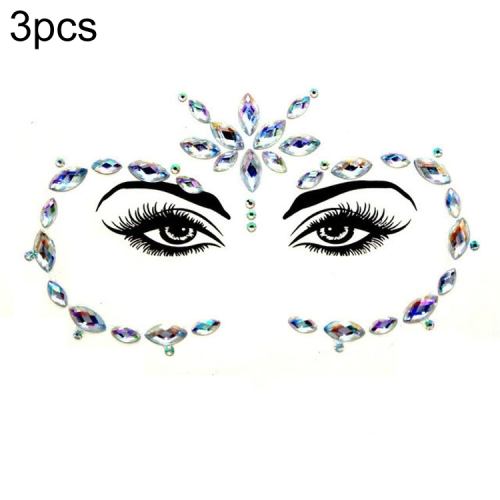 

3 PCS Forehead Green Masquerade Makeup Acrylic Face Sticker, Style:YT-38
