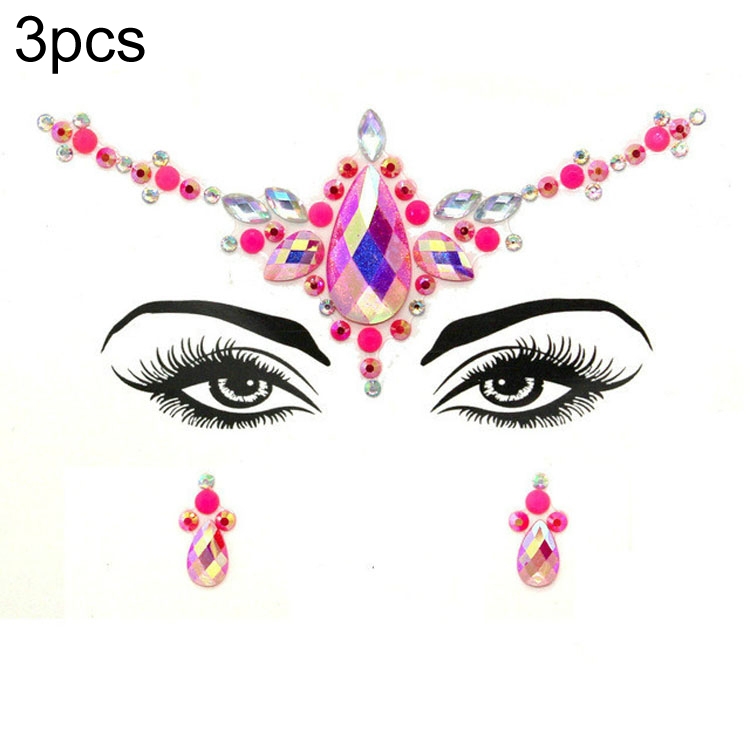 

3 PCS Forehead Green Masquerade Makeup Acrylic Face Sticker, Style:YT-42