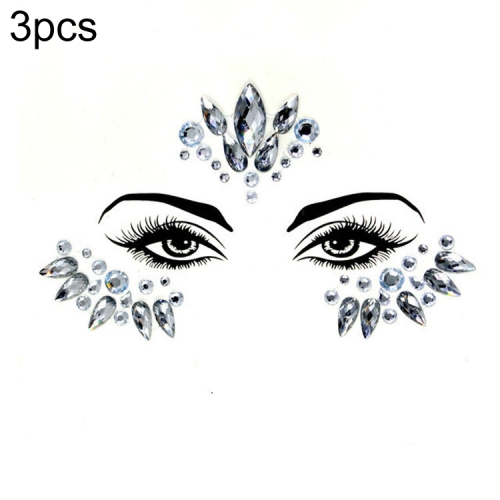 

3 PCS Forehead Green Masquerade Makeup Acrylic Face Sticker, Style:YT-47