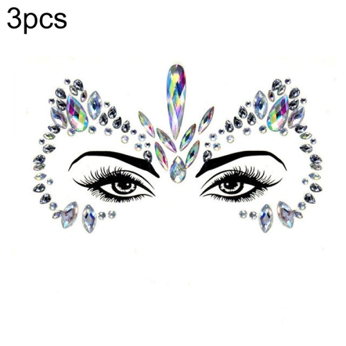 

3 PCS Forehead Green Masquerade Makeup Acrylic Face Sticker, Style:YT-48