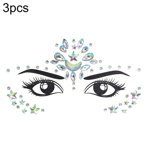 

3 PCS Forehead Green Masquerade Makeup Acrylic Face Sticker, Style:YT-50
