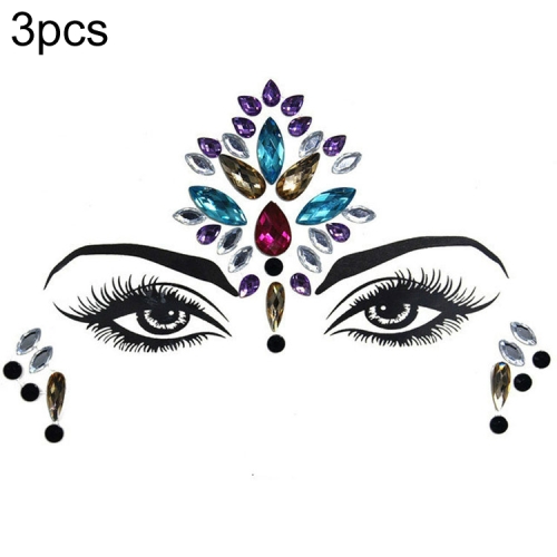 

3 PCS Forehead Green Masquerade Makeup Acrylic Face Sticker