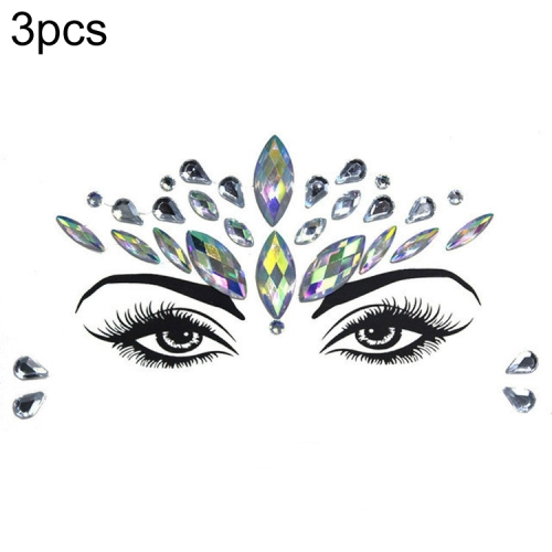 

3 PCS Forehead Green Masquerade Makeup Acrylic Face Sticker, Style:YT-61