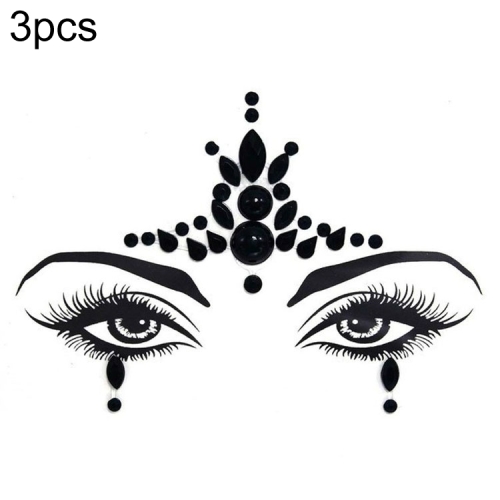 

3 PCS Forehead Green Masquerade Makeup Acrylic Face Sticker