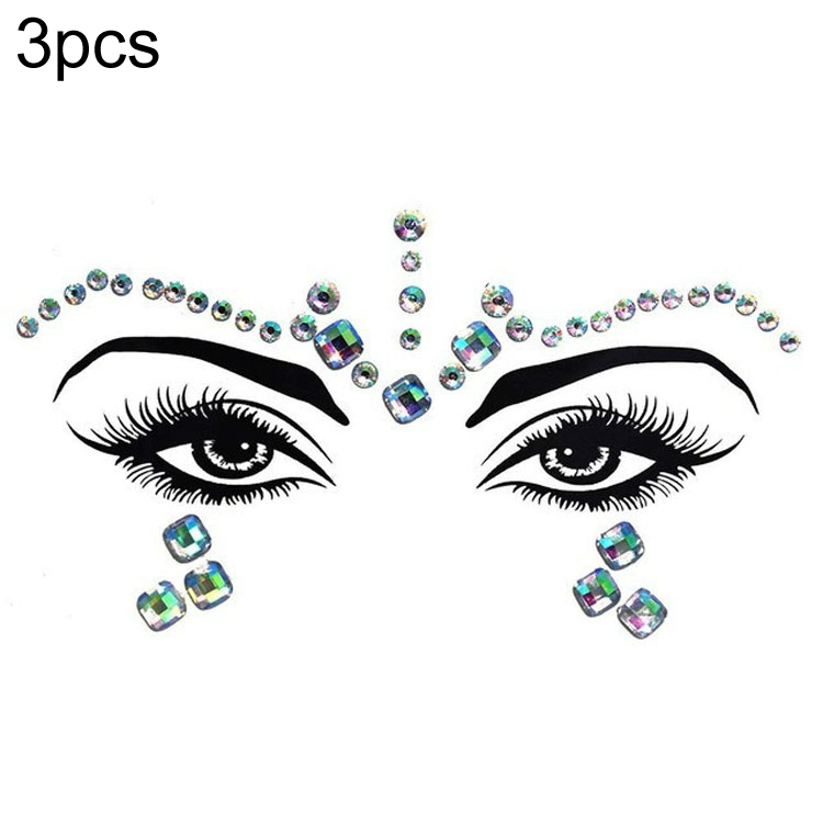 

3 PCS Forehead Green Masquerade Makeup Acrylic Face Sticker, Style:YT-67