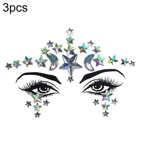 

3 PCS Forehead Green Masquerade Makeup Acrylic Face Sticker, Style:YT-69