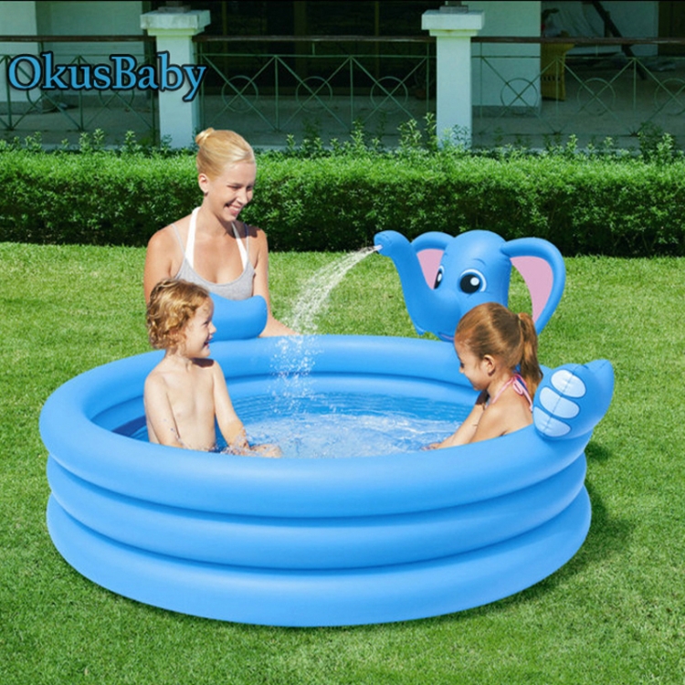 

53048 Elephant Shape Three-ring Inflatable Children Swimming Pool with Water Spray Function, Size: 152 x 152 x 74cm
