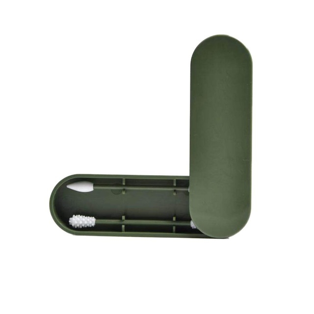 

5 PCS Reusable Cotton Swab Ear Cleaning Cosmetic Double-headed Silicone Ear Stick(Army Green)