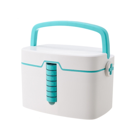 

Household Medicine Medical Box Multi-layer Portable Medicine Storage Box, Size: 35x25x24cm(Blue)