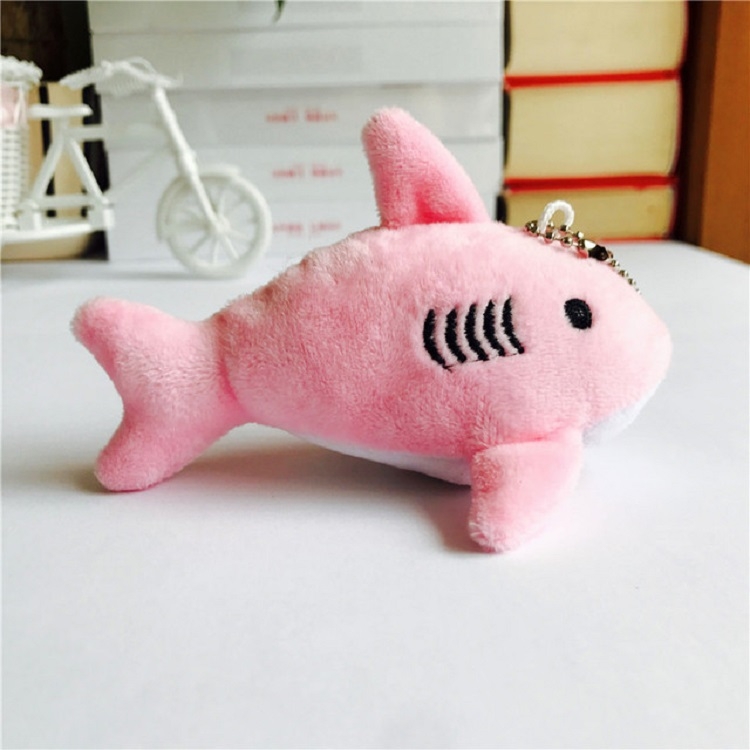 

Mini Shark Key Chain Children Plush Stuffed Toy, Size:Length about 12cm(Pink)