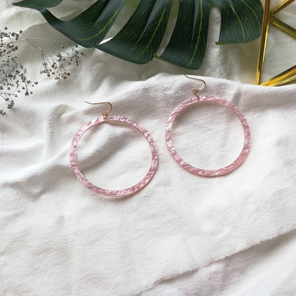 

Fashion Simple Geometry Acetate Acrylic Drop Earrings For Women(Circle)