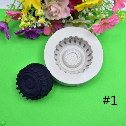 

2 PCS DIY Tires Shape Sugar Craft Cake Silicone Mold Fondant Baking Decorating Tools Random Color Delivery, Size:Size 1