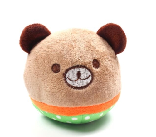 

Cute Plush Toy Bite Resistant Animal Designs Chew Squeaker Dog Toy(Bear)