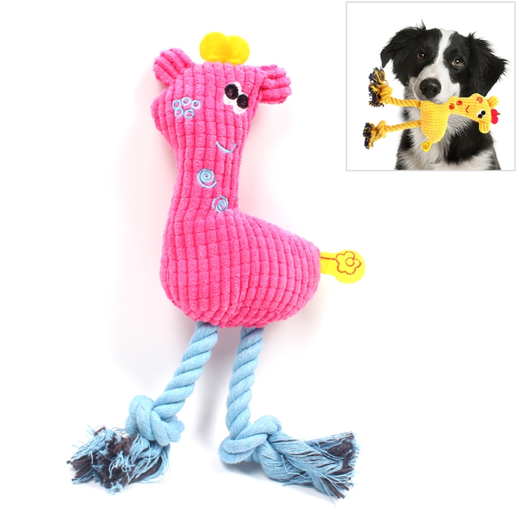 

Dog Pet Cotton Rope Plush Sound Toy(Pink)