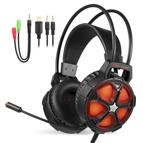 

EasySMX COOL 2000 Gaming Headset Headphones Headphone with Mic LED Casque Bass Headphone for PC PS4 Xbox One Smartphone Laptop(Orange)