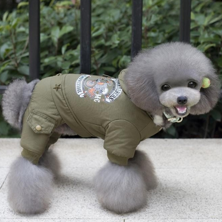

Pet Dog Clothes Winter Warm Dog Cotton Coat, Size:M(Green)