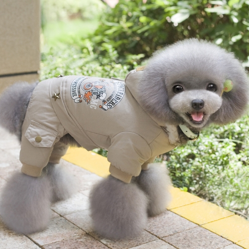 

Pet Dog Clothes Winter Warm Dog Cotton Coat, Size:L(Khaki)