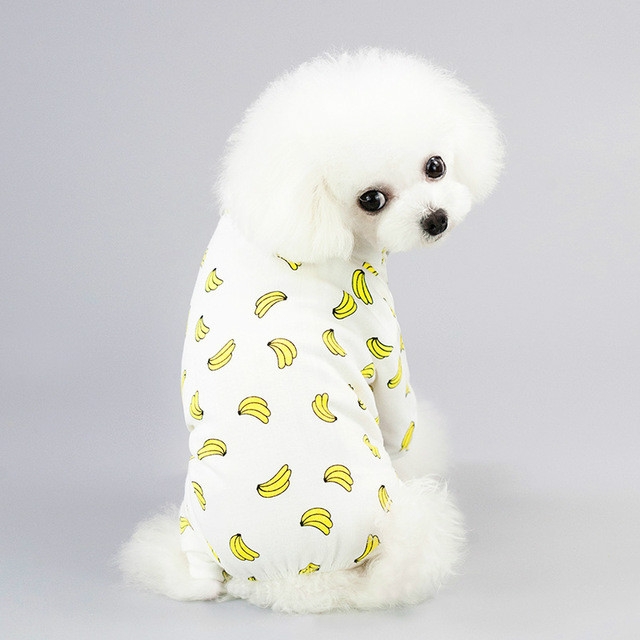 

2 PCS Cute Small Dogs Pajamas for Pet Dogs Cat Clothes, Size:S(Banana)