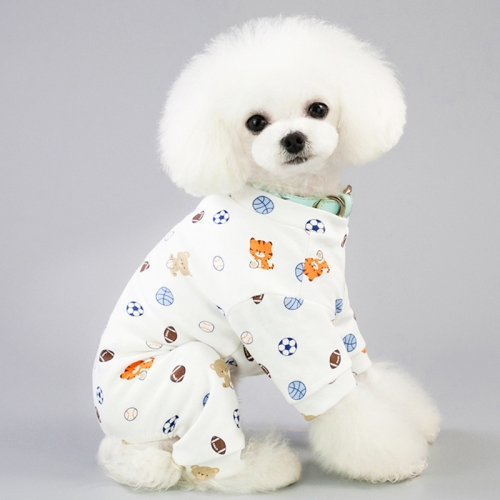 

2 PCS Cute Small Dogs Pajamas for Pet Dogs Cat Clothes, Size:L(Football)