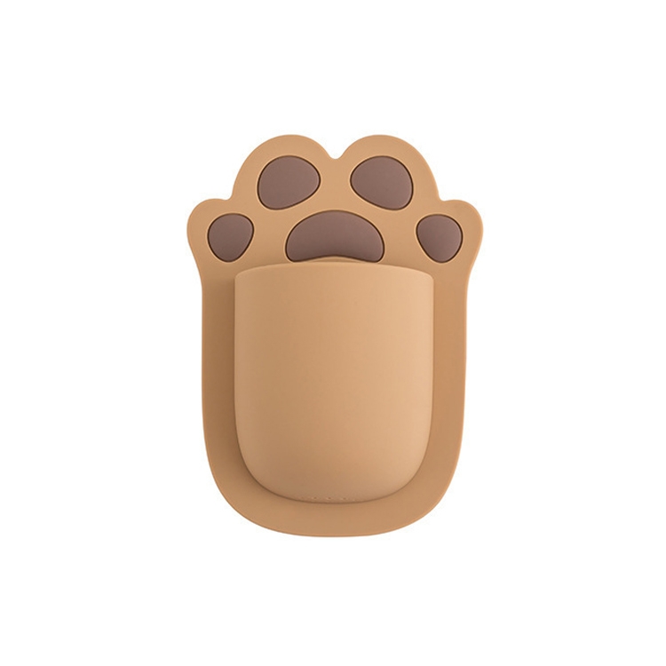 

Creative Wall-mounted Punch-free Toilet Bathroom Toothbrush Silicone Rack(Bear)