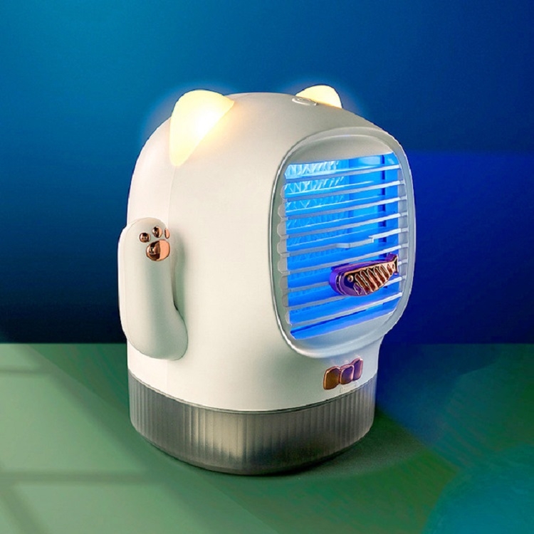 

Lucky Cat Mini Cooler USB Charging Small Desktop Air Conditioning Fan, Style:Power Storage Sterilization(White)