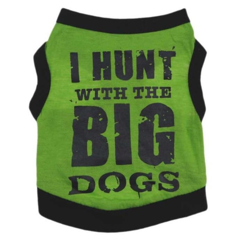 

2 PCS Pet Supplies Dog Clothes Cotton Black Printed BIG Pet Vest Teddy Clothes, Size:L(Black Green)