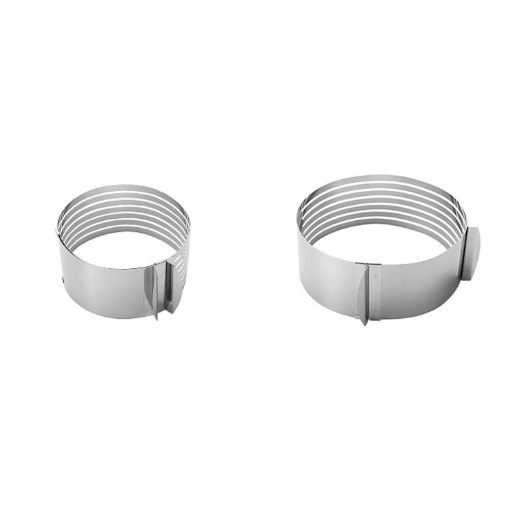 

Bottomless Telescopic Ring Cake Mold Stainless Steel Round Adjustable Baking Utensils Layered Slicer(6 inches)