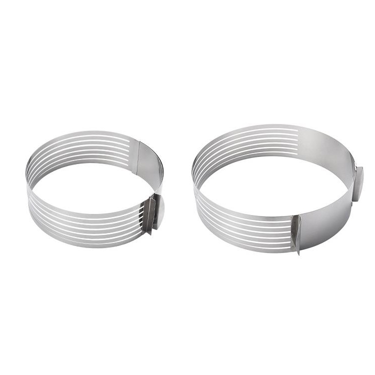 

Bottomless Telescopic Ring Cake Mold Stainless Steel Round Adjustable Baking Utensils Layered Slicer(10 inches)