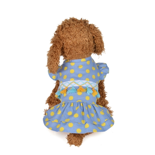 

Sweet Summer Cute Pet Dress Pet Dot Fringe Skirt, Size:M(Blue)