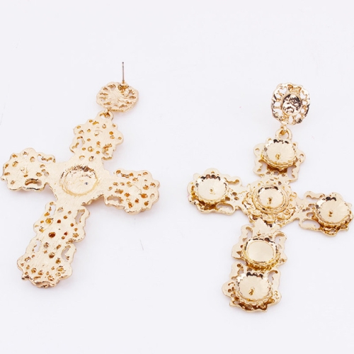 

Vintage Earrings Boho Crystal Cross Drop Earrings Jewelry(Gold)