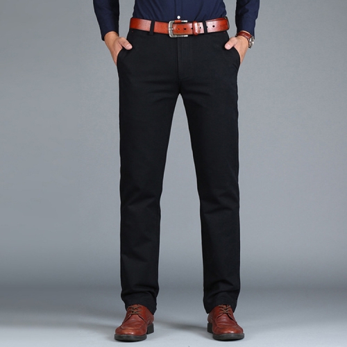 

Straight Loose Casual Cotton Trousers for Men(Black)