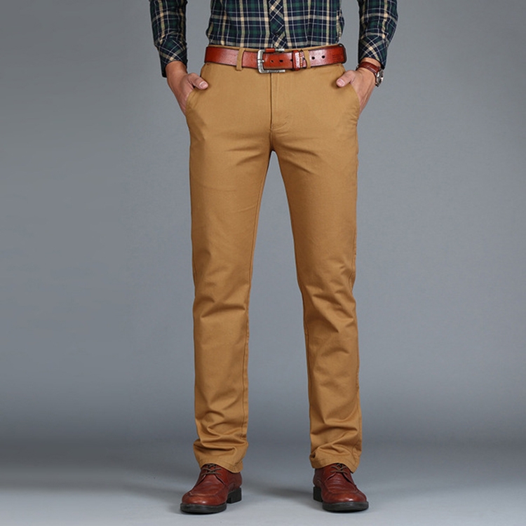 

Straight Loose Casual Cotton Trousers for Men(Dark khaki)