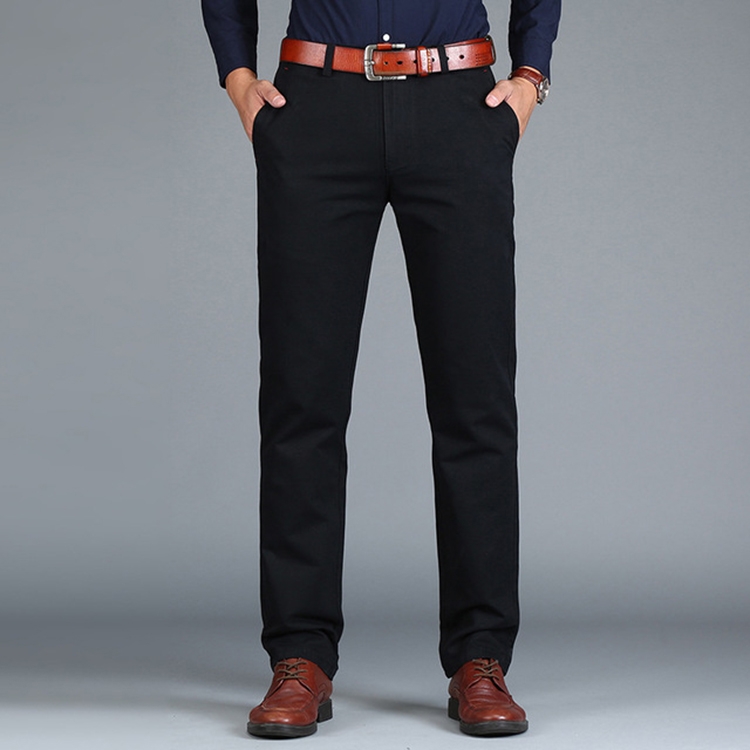 

Straight Loose Casual Cotton Trousers for Men(Black)