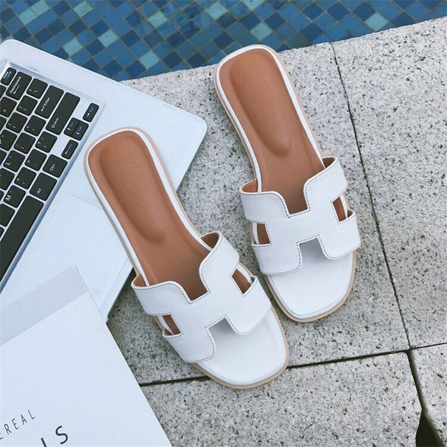 

Flat Bottom Solid Color Women Beach Casual Shoes, Shoe Size:38(White)