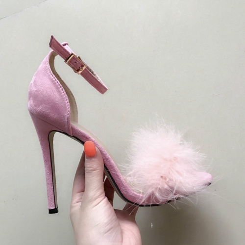 plush pink heels