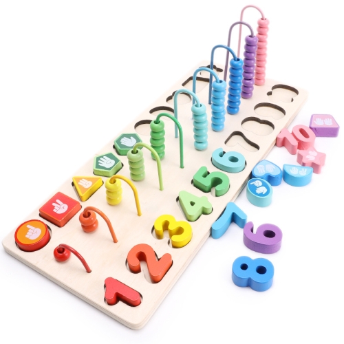 

Children Wooden Montessori Abacus Learning To Count Numbers Matching Digital Shape Match Early Education Teaching Math Toys