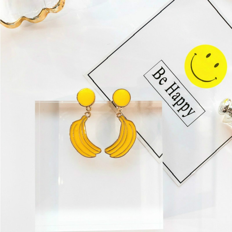 

Summer Simple Fruit Lemon Pineapple Cute Earrings(Banana)