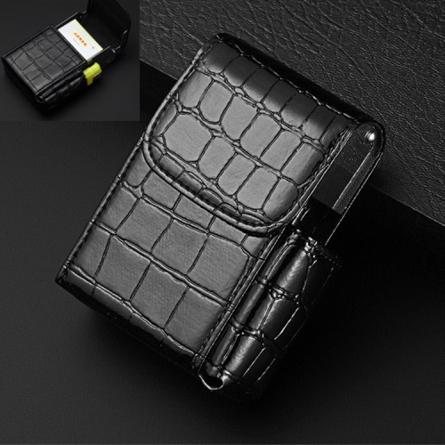 

PU Leather Cigarette Case Lighter Case Business Card Case(Stone Pattern Black)