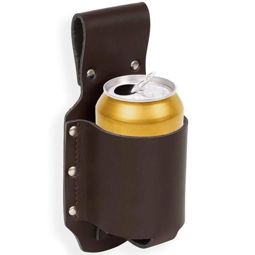 

Outdoor Hanging Waist Cans Beverage Beer Bottle Holster(Brown)