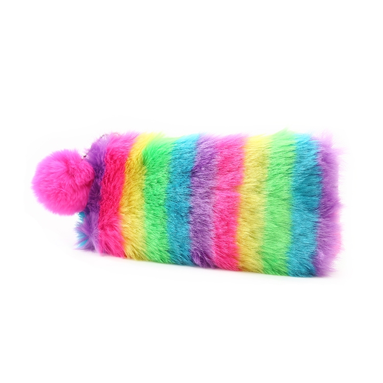 

Plush Pencil Case Rainbow Pencilcase School Supplies Girl Stationery Gift(2)