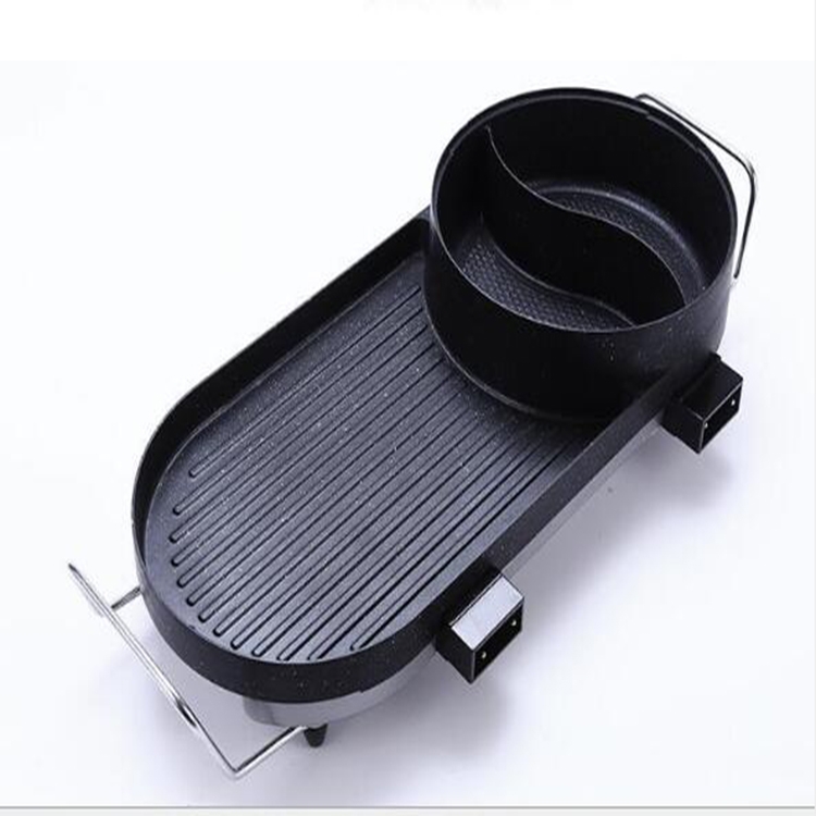 

Smokeless Electric Grill Non-stick Chafing Dish Home Appliances, Style:Long removable separable roast pot
