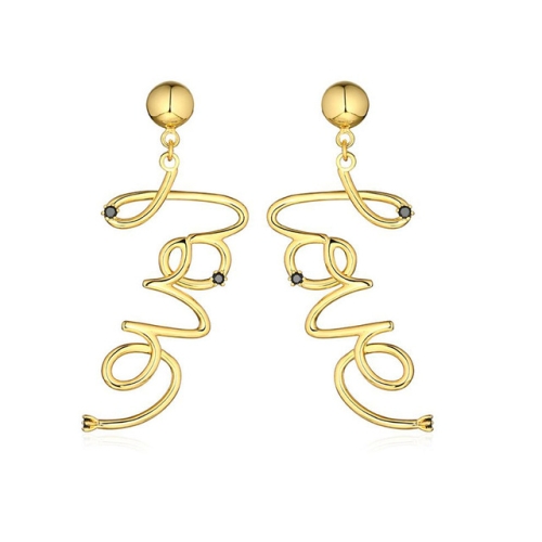 

Fashion Love Letter Earrings For Women(Gold )