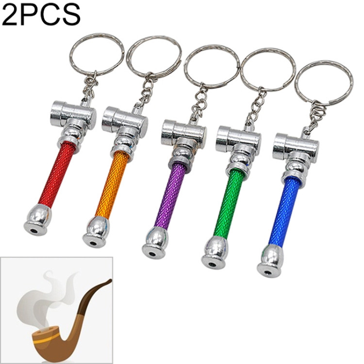 

2 PCS Candy-colored Aluminum Keychain Small Pipe Random Color Delivery