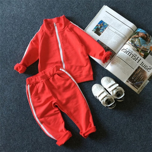 

2 in 1 Spring and Autumn Children Sports Uniform Long Sleeve School Uniform Set, Height:120cm(Orange)