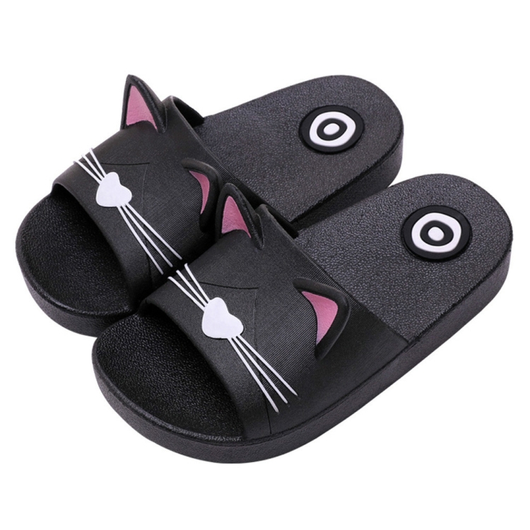 

Kids Slippers Floor Family Antiskid Home Slippers Beach Sandals, Size:27-28(Black)