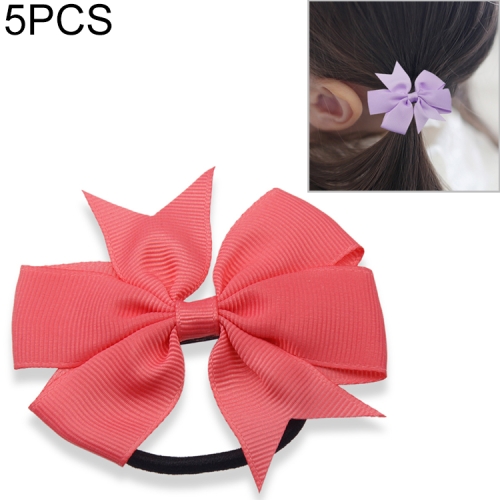 

5 PCS Colorful Ribbon Elastic Bows Baby Hair rope Girl Hair Ties Kids Bands Hair Accessories(18)