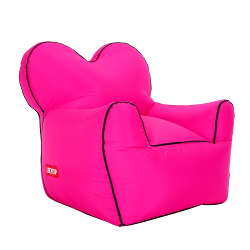 

Outdoor Portable Single Moisture Water Proof Inflatable Lazy Sofa Bean, Size:80x90x80cm(Rose red)