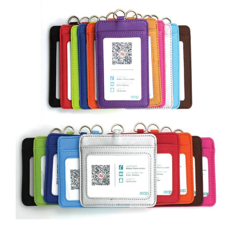 

2 PCS Soft PU Card Holder Business Name Card Holders Bus Card Cover Card ID Badge Holder