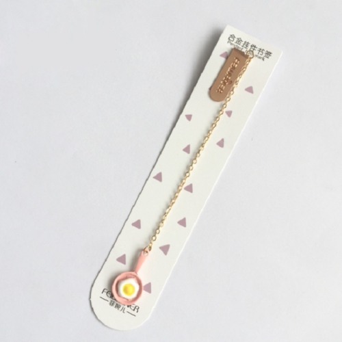 

Kawaii Creative Metal Cute Animals Bookmarks Funny Book Marker Stationery Gift(Pink bottom omelet)